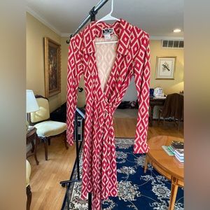 Geometric DVF Wrap Dress, Size 2